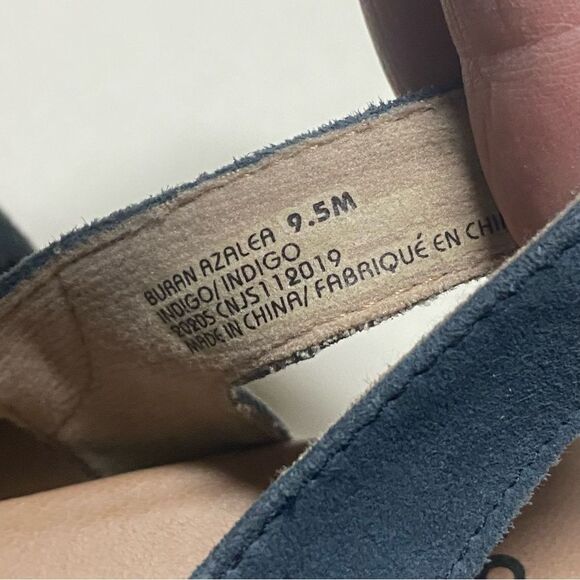 Earth Buran Azalea Wedge Blue Suede Leather Sandals shoes espadrille 9.5 - Picture 8 of 10
